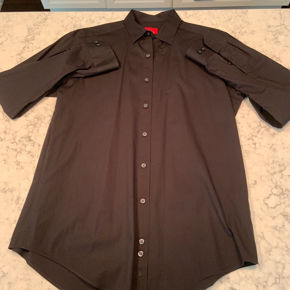 ALFANI Black Dress Shirt. Mens M.